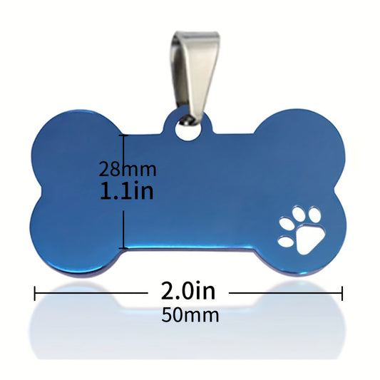 Customized Pet Tag Blue Stainless Steel Custom Dog Tag