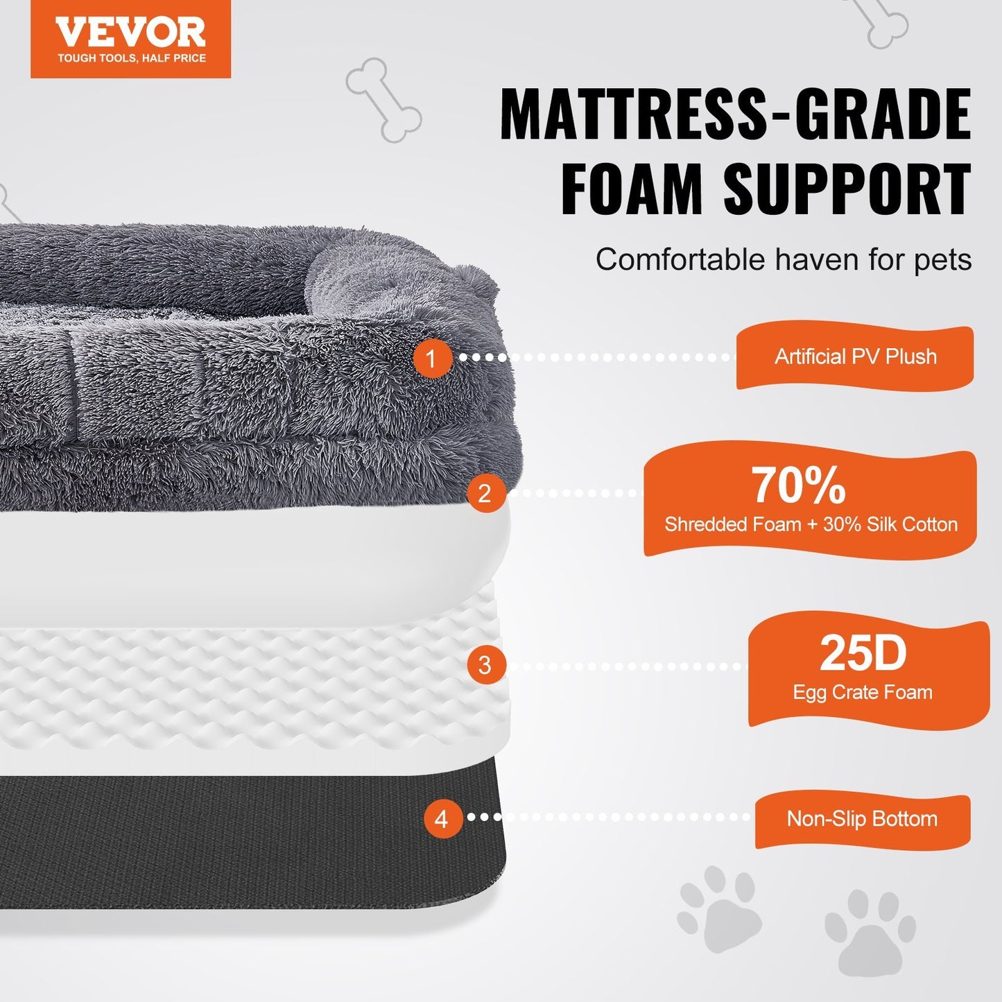 Human Dog Bed | VEVOR | Washable PV Velvet