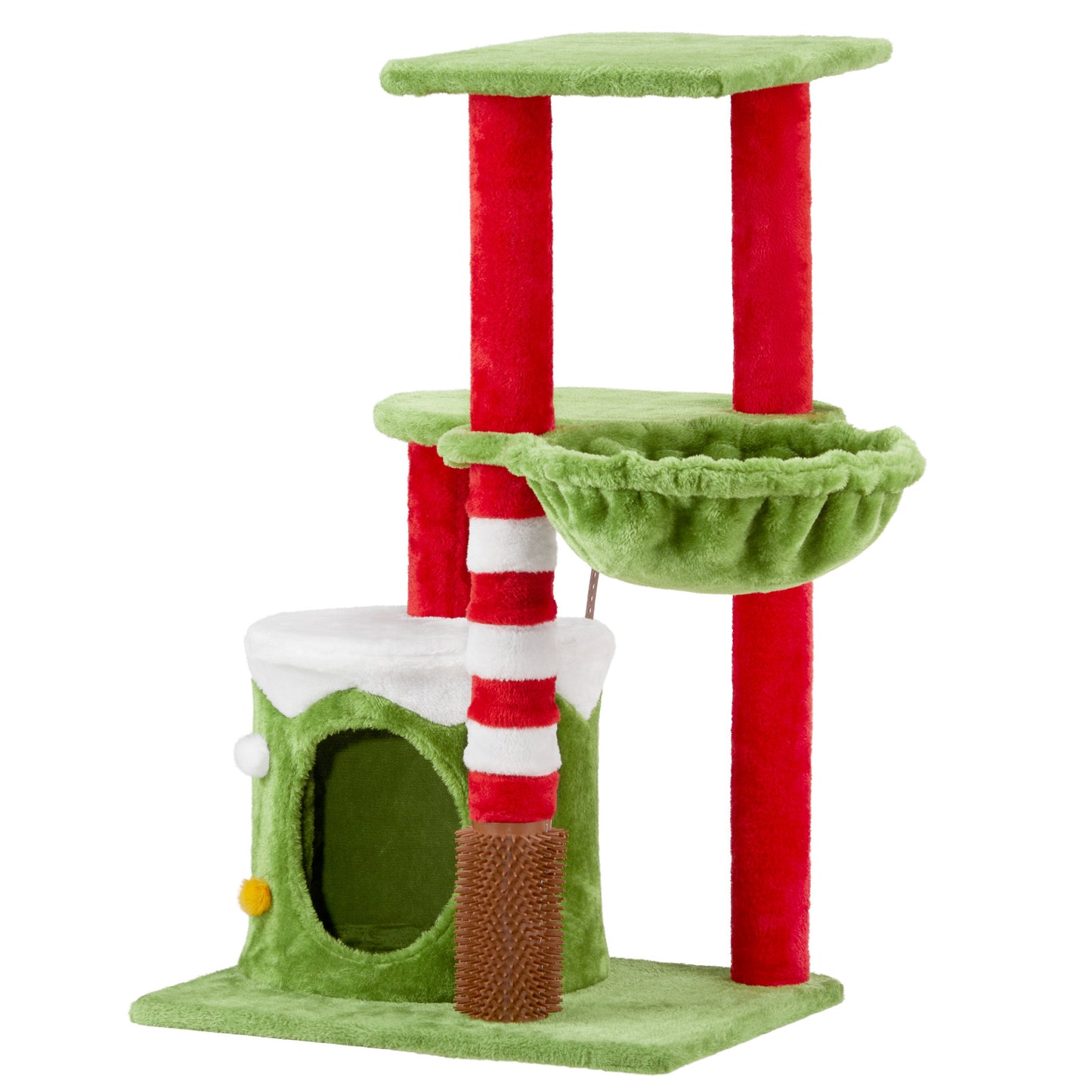 Holiday Cat Tower – Hammock, Condo & Scratcher Combo