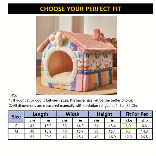 Cozy Winter Dog Kennel House - Soft, Detachable, Washable
