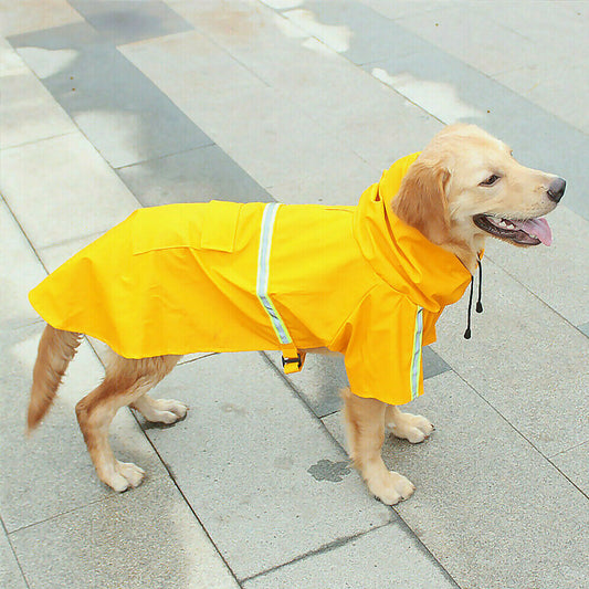 Dog Raincoat,Waterproof Dog Rain Jacket With Safety Reflective Stripe,Hooded Slicker Dachshund Doggy Dog Poncho With Leash For Dogs And Puppies