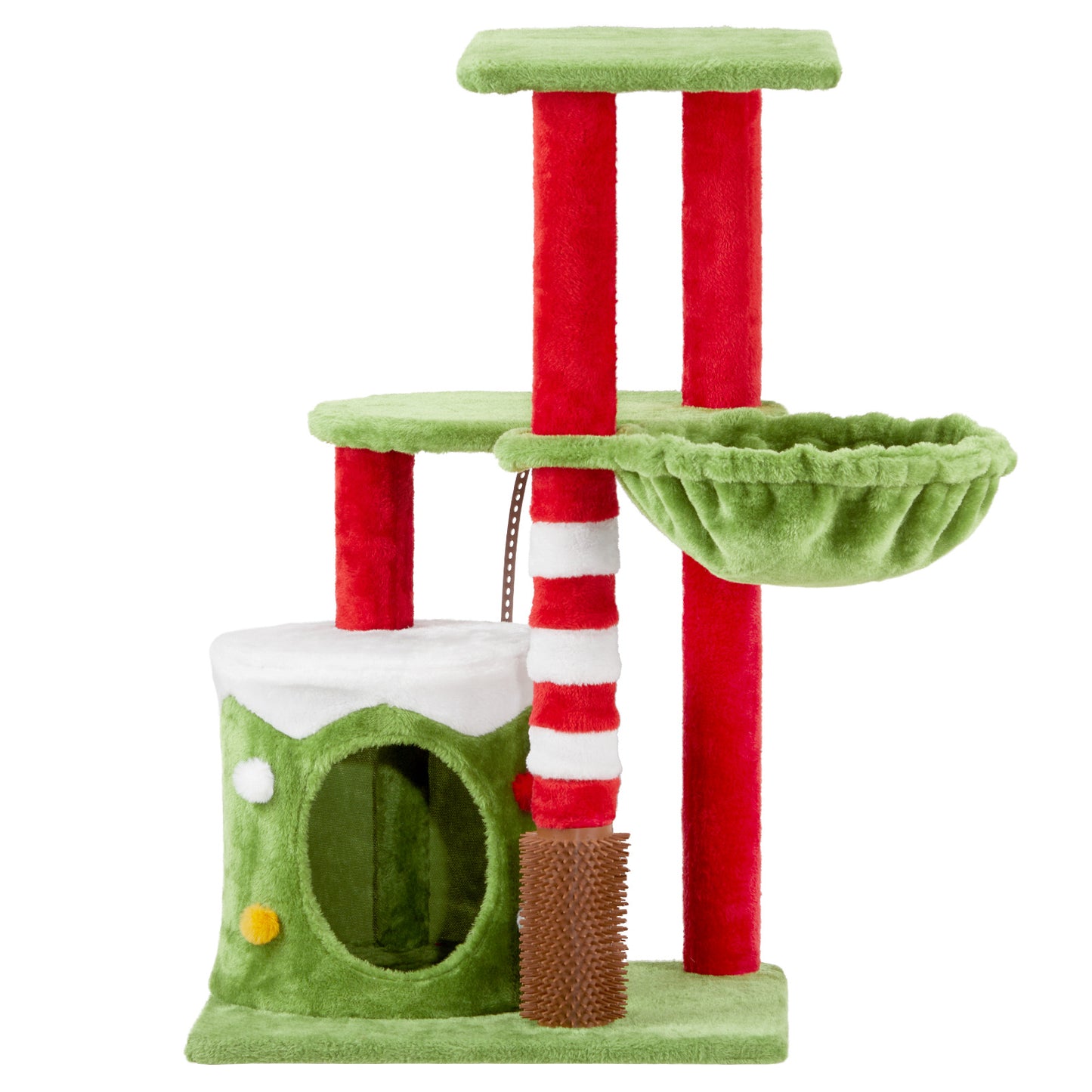 Holiday Cat Tower – Hammock, Condo & Scratcher Combo