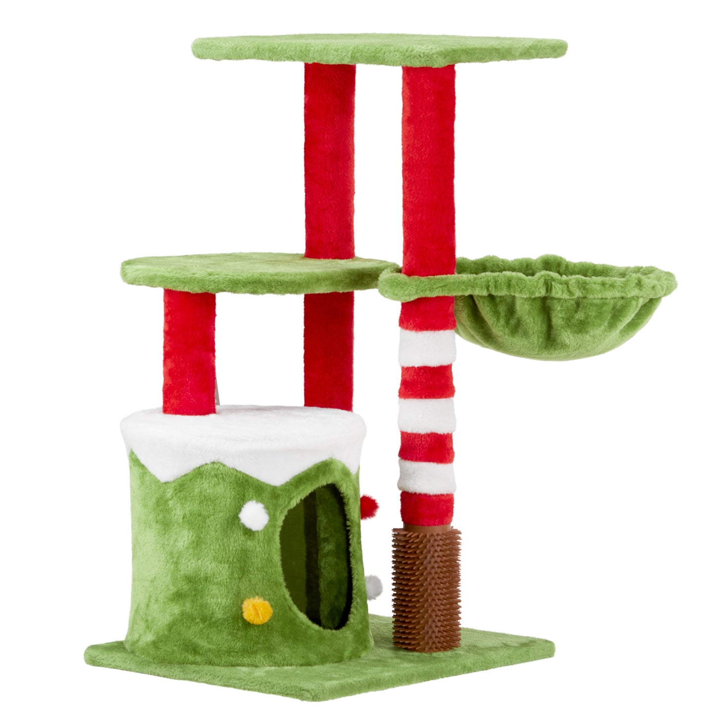 Holiday Cat Tower – Hammock, Condo & Scratcher Combo
