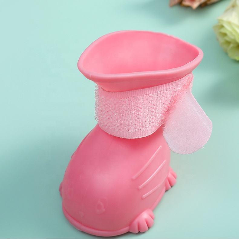 Dog Rain Boots 4Pcs Pet Dog Puppy Warm Waterproof Silicone Non-Slip Rain Boots Footwear Shoes Dog Cat Pet Toy Dog Rain Boots Dog Rain Shoes, Cat Rain Boots, Waterproof Foot Cover, Soft Bottom Shoes