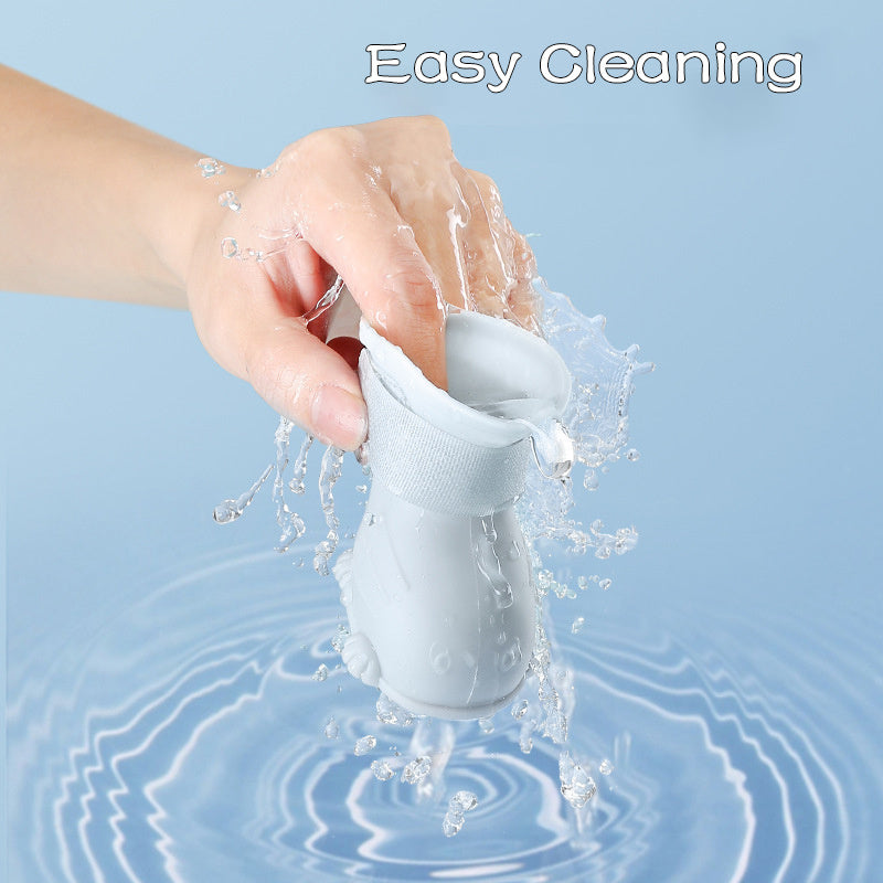 Dog Rain Boots 4Pcs Pet Dog Puppy Warm Waterproof Silicone Non-Slip Rain Boots Footwear Shoes Dog Cat Pet Toy Dog Rain Boots Dog Rain Shoes, Cat Rain Boots, Waterproof Foot Cover, Soft Bottom Shoes