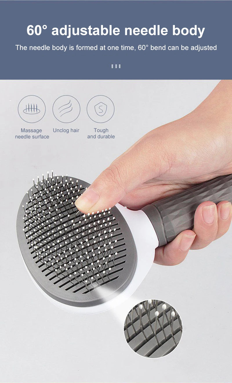 Dog & Cat Hair Remover Brush – Grooming & Bath Comb for Long Hair Pets