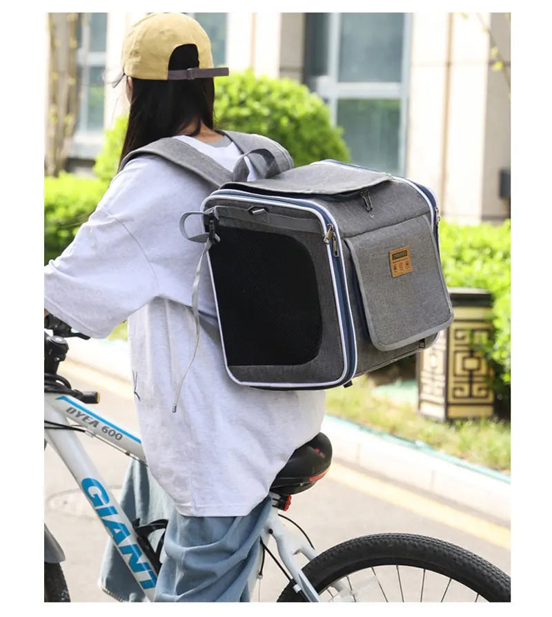 Outdoor Pet Travel Bag – Cat & Dog Carrier for Bike Rides