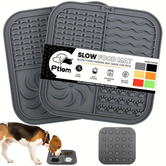 Silicone Slow Feeder Mat for Dogs – Lick Pad & Bathing Distraction Plate