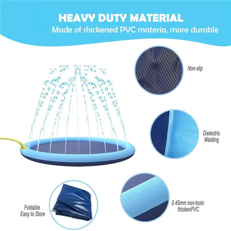 Summer Dog Toy Splash Sprinkler Pet Swimming Pool Interactive Play Water Mat Toys