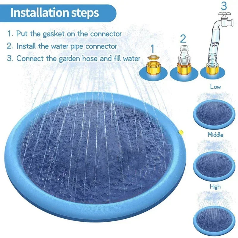 Summer Dog Toy Splash Sprinkler Pet Swimming Pool Interactive Play Water Mat Toys