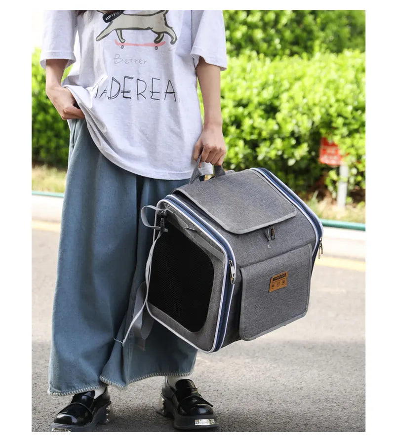 Outdoor Pet Travel Bag – Cat & Dog Carrier for Bike Rides
