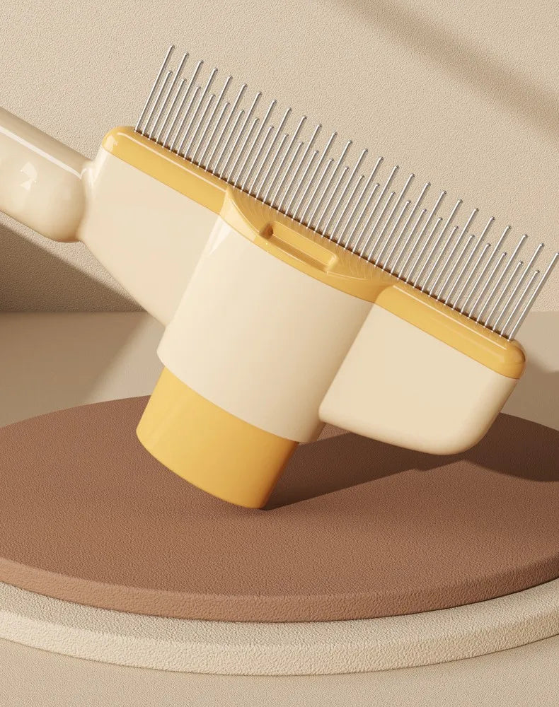 Dog & Cat Grooming Comb – Self-Cleaning Pet Hair Remover Brush with Massage Function