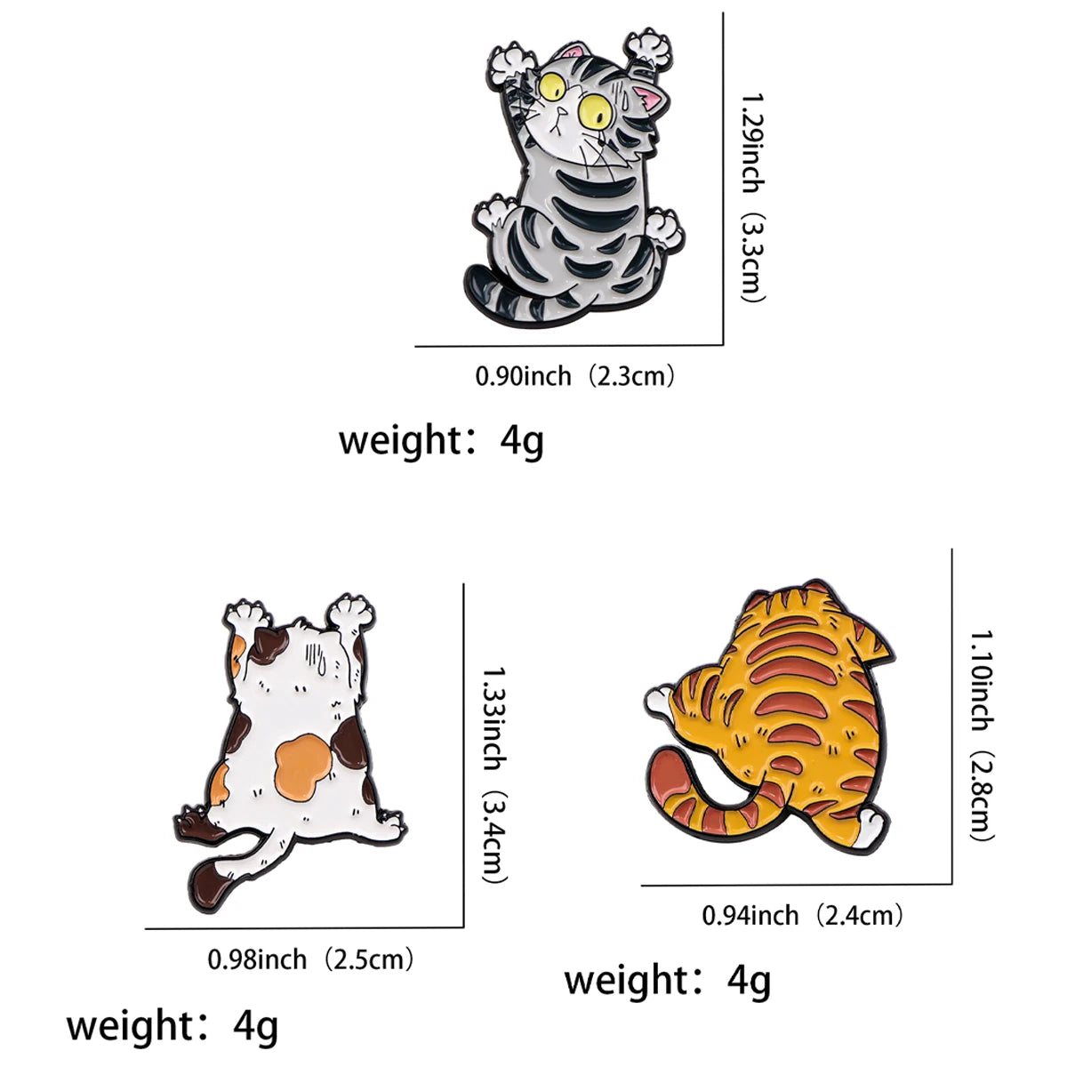 Cute Cat Enamel Pin Kawaii Animal Brooch Pines Lapel Pins Badge on Backpack Clothing Accessories Fashion Jewelry Christmas Gifts