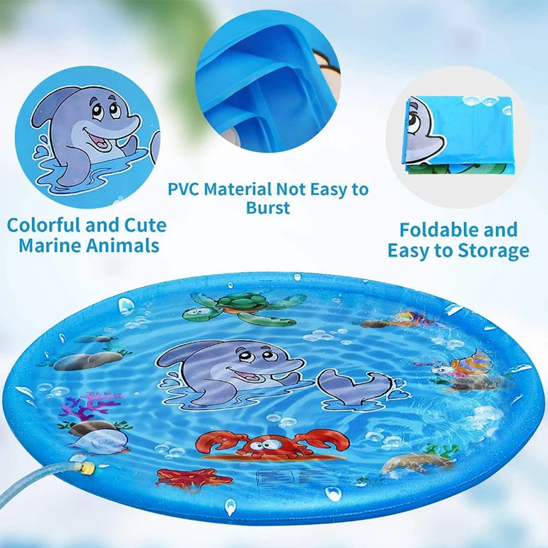 Summer Dog Toy Splash Sprinkler Pet Swimming Pool Interactive Play Water Mat Toys