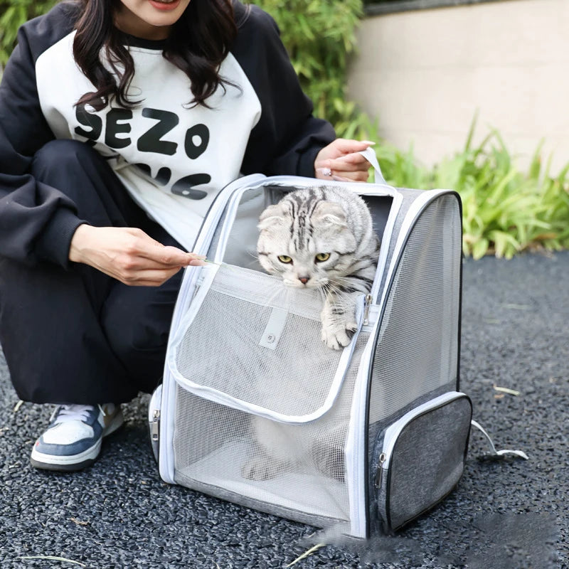 Outdoor Pet Carrier Bag – Breathable Backpack for Cats & Dogs