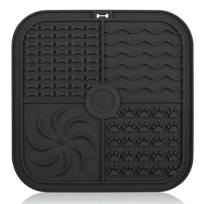 Silicone Slow Feeder Mat for Dogs – Lick Pad & Bathing Distraction Plate
