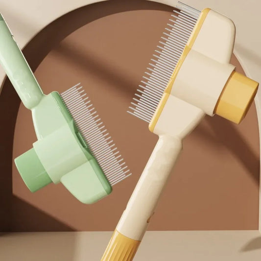 Dog & Cat Grooming Comb – Self-Cleaning Pet Hair Remover Brush with Massage Function