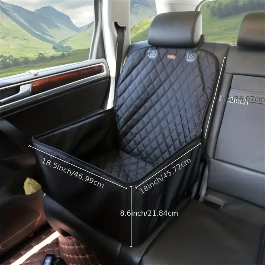 Quilted Waterproof Dog Car Seat Cover – Anti-Slip Fabric Protector for Cars, Trucks & SUVs