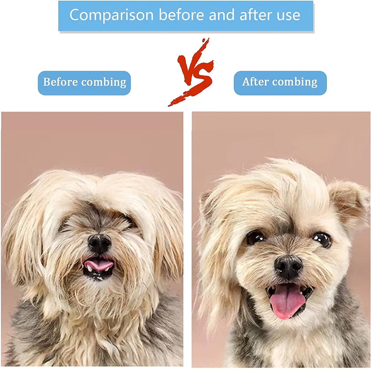 Dog & Cat Hair Remover Brush – Grooming & Bath Comb for Long Hair Pets