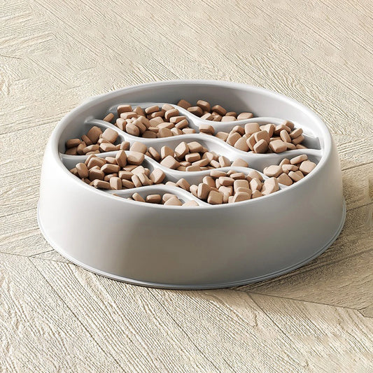 Pet Slow Feeding Bowl – Wavy Design, Dual-Purpose for Cats & Dogs