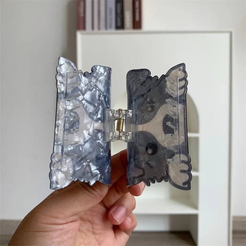 Cartoon Dog Printed Non-slip Ponytail Hair Clip Claw For Women Girls Personality Acrylic Animal Hairpin Accessories Gifts Tool