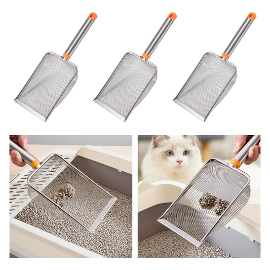 Stainless Steel Cat Litter Scoop with  Long Handle