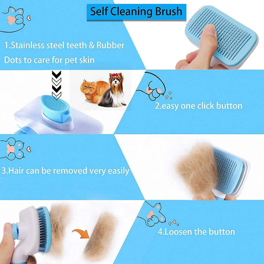 Dog & Cat Hair Remover Brush – Grooming & Bath Comb for Long Hair Pets