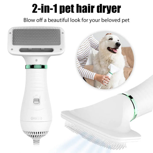 Pet Hair Dryer Brush – Portable Dog & Cat Grooming Comb