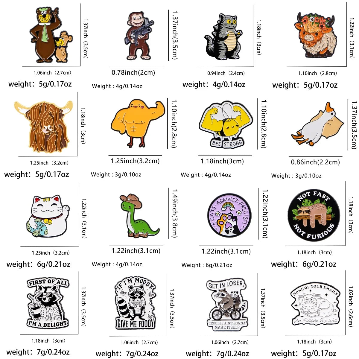 Funny Raccoon Quotes Enamel Pins Cartoon Animals Brooches Lapel Pin Badge on Backpack Clothing Accessories Fashion Jewelry Gifts