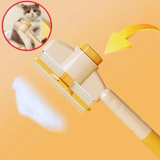 Dog & Cat Grooming Comb – Self-Cleaning Pet Hair Remover Brush with Massage Function