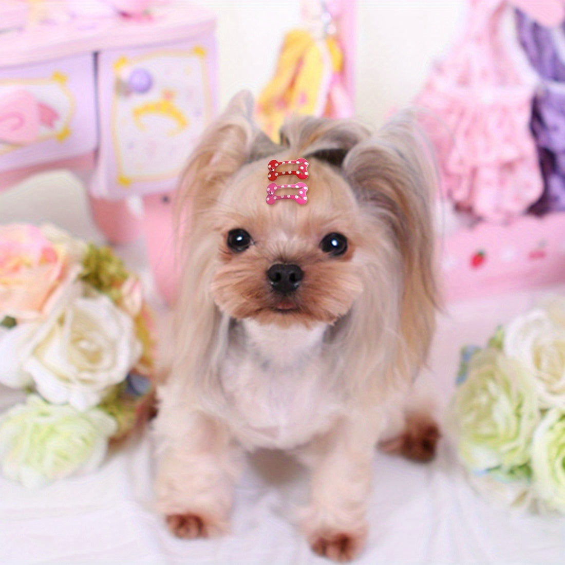 10-Pack of Adorable Pet Hair Clips - Perfect for Grooming Your Puppy or Kitten!.