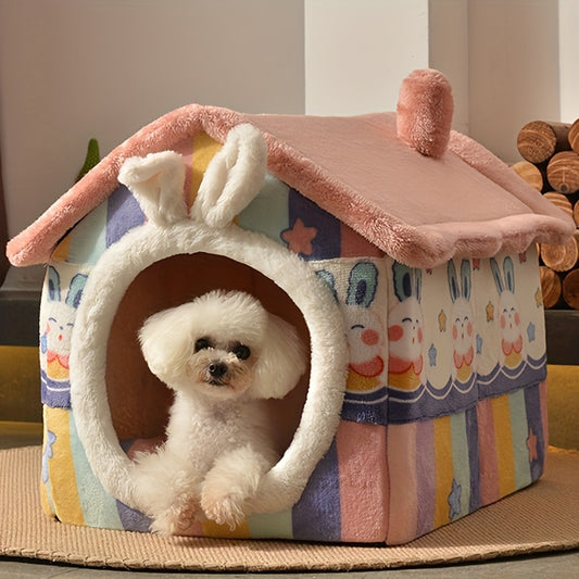 Cozy Winter Dog Kennel House - Soft, Detachable, Washable