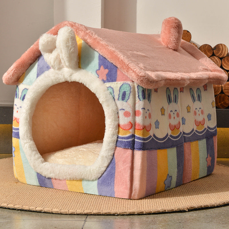 Cozy Winter Dog Kennel House - Soft, Detachable, Washable
