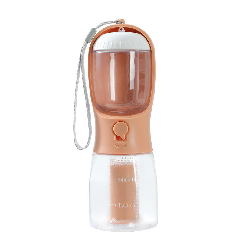 3-in-1 Portable Dog Water Bottle – Food Container & Waste Bag Dispenser