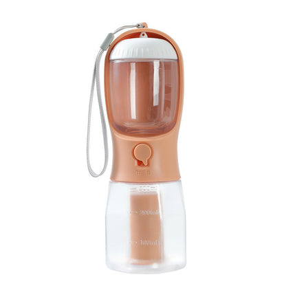 3-in-1 Portable Dog Water Bottle – Food Container & Waste Bag Dispenser