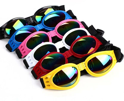 Stylish UV Protection Dog Shades - Adjustable Head Strap, Scratch-Resistant Lenses, Safe and Fashionable Eye Care for Pets