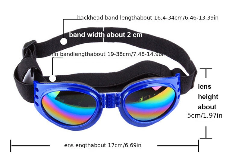 Stylish UV Protection Dog Shades - Adjustable Head Strap, Scratch-Resistant Lenses, Safe and Fashionable Eye Care for Pets