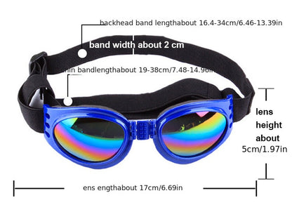 Stylish UV Protection Dog Shades - Adjustable Head Strap, Scratch-Resistant Lenses, Safe and Fashionable Eye Care for Pets