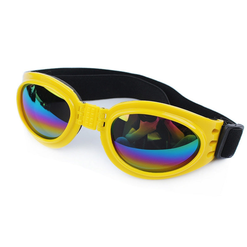 Stylish UV Protection Dog Shades - Adjustable Head Strap, Scratch-Resistant Lenses, Safe and Fashionable Eye Care for Pets