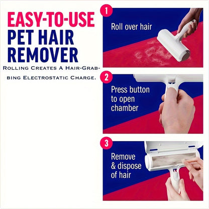ProPet Fur Remover Tool - Reusable Lint Roller for Pet Hair Removal on Furniture, Carpets, and More - Easy to Use, Self-Cleaning, and Portable