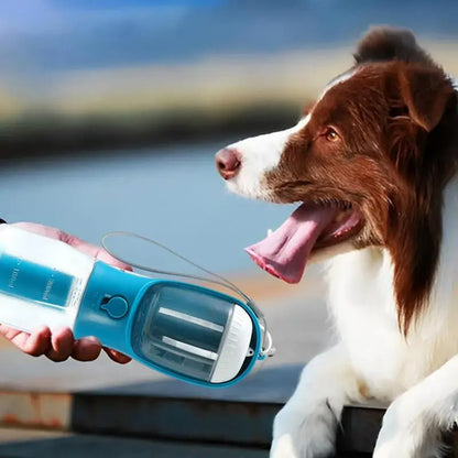 3-in-1 Portable Dog Water Bottle – Food Container & Waste Bag Dispenser