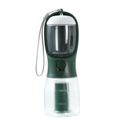 3-in-1 Portable Dog Water Bottle – Food Container & Waste Bag Dispenser