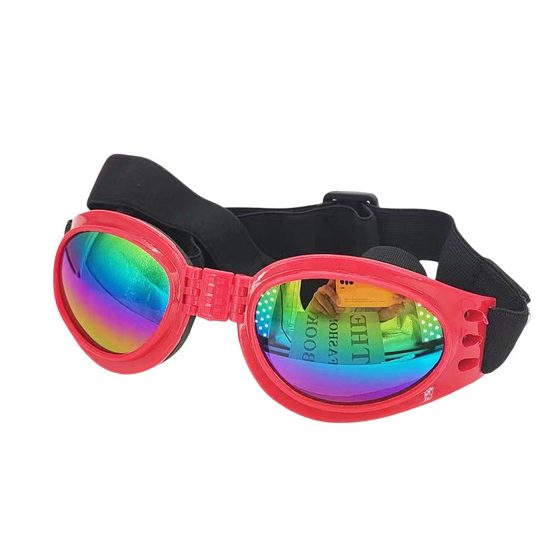 Stylish UV Protection Dog Shades - Adjustable Head Strap, Scratch-Resistant Lenses, Safe and Fashionable Eye Care for Pets