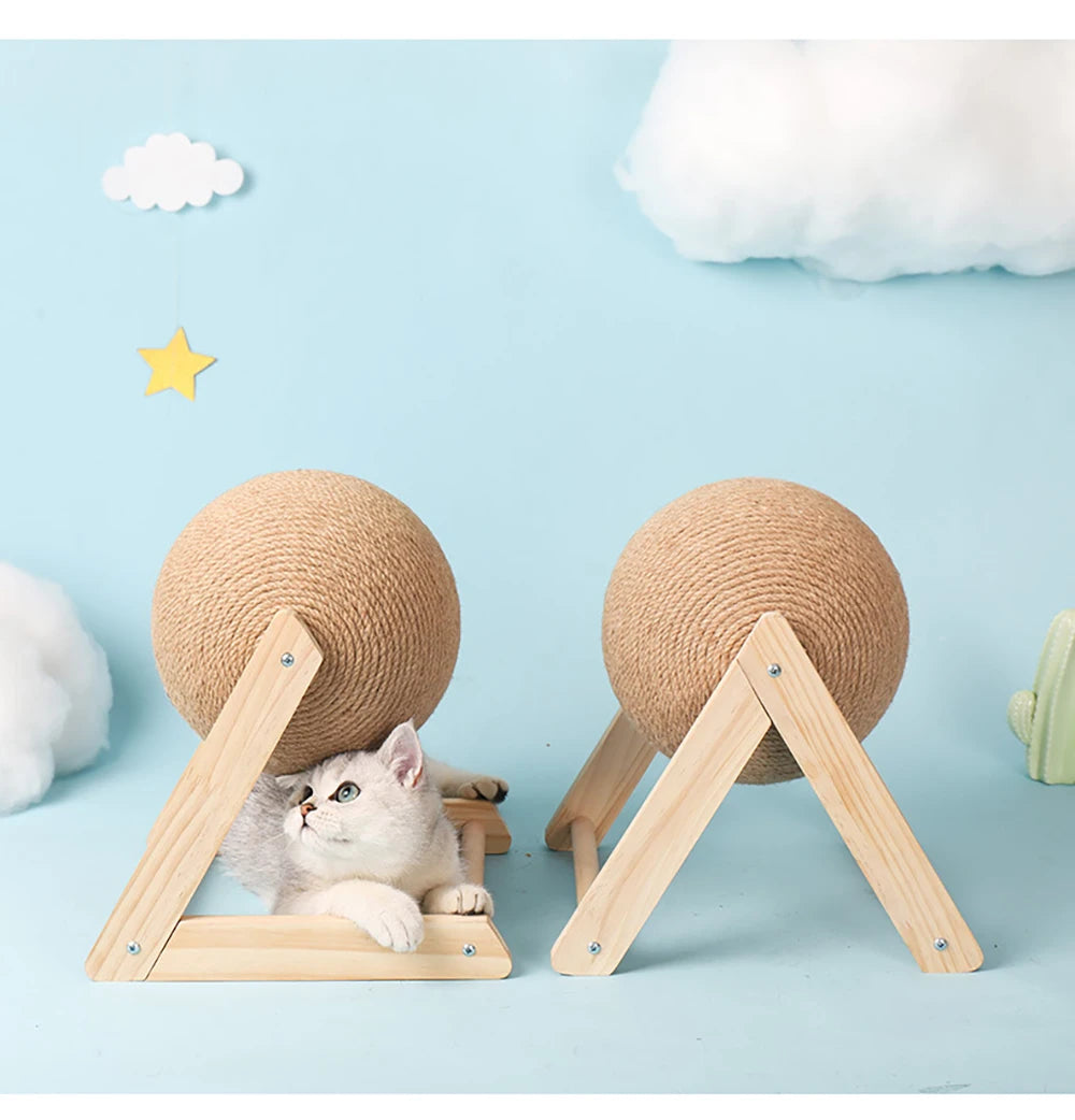 Cat Scratching Ball Toy Kitten Sisal Rope Ball