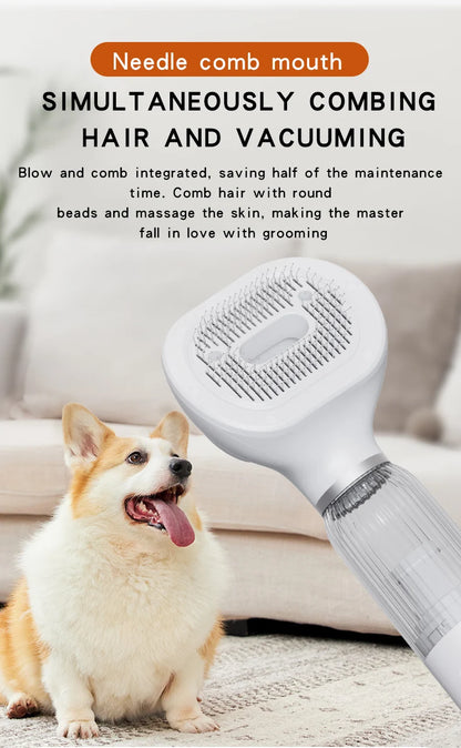 Pet Hair Dryer Blowing Comb – Strong Wind Grooming Brush with Cool Air for Dogs & Cats