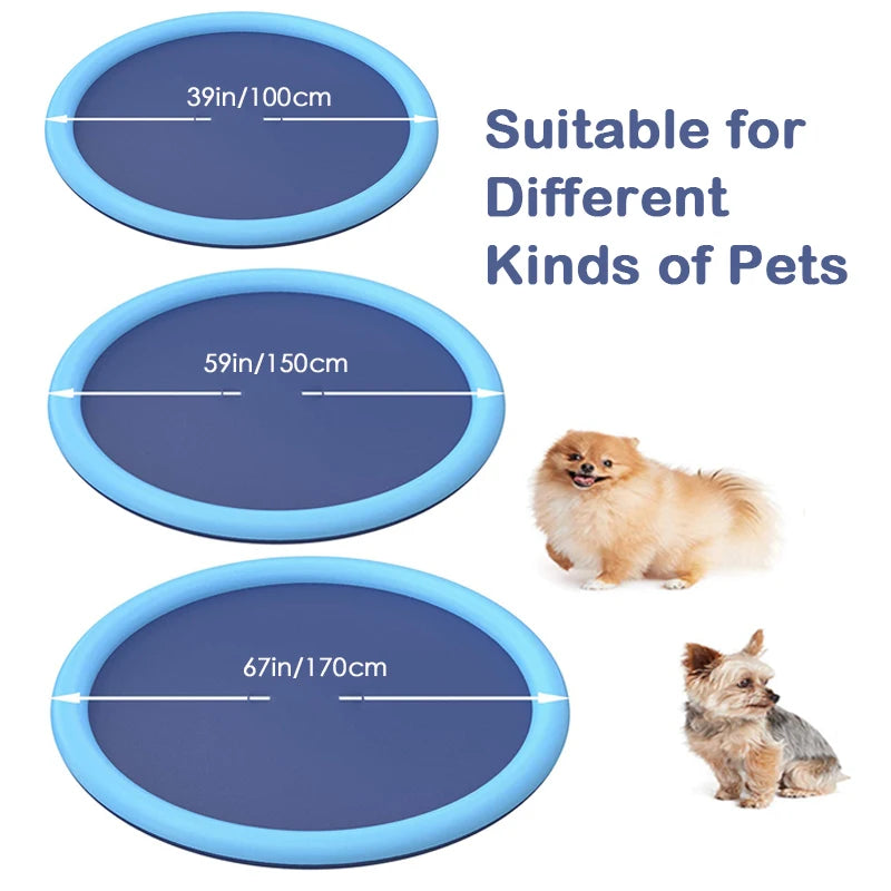 Summer Dog Toy Splash Sprinkler Pet Swimming Pool Interactive Play Water Mat Toys