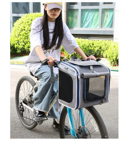 Outdoor Pet Travel Bag – Cat & Dog Carrier for Bike Rides