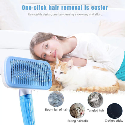 Dog & Cat Hair Remover Brush – Grooming & Bath Comb for Long Hair Pets