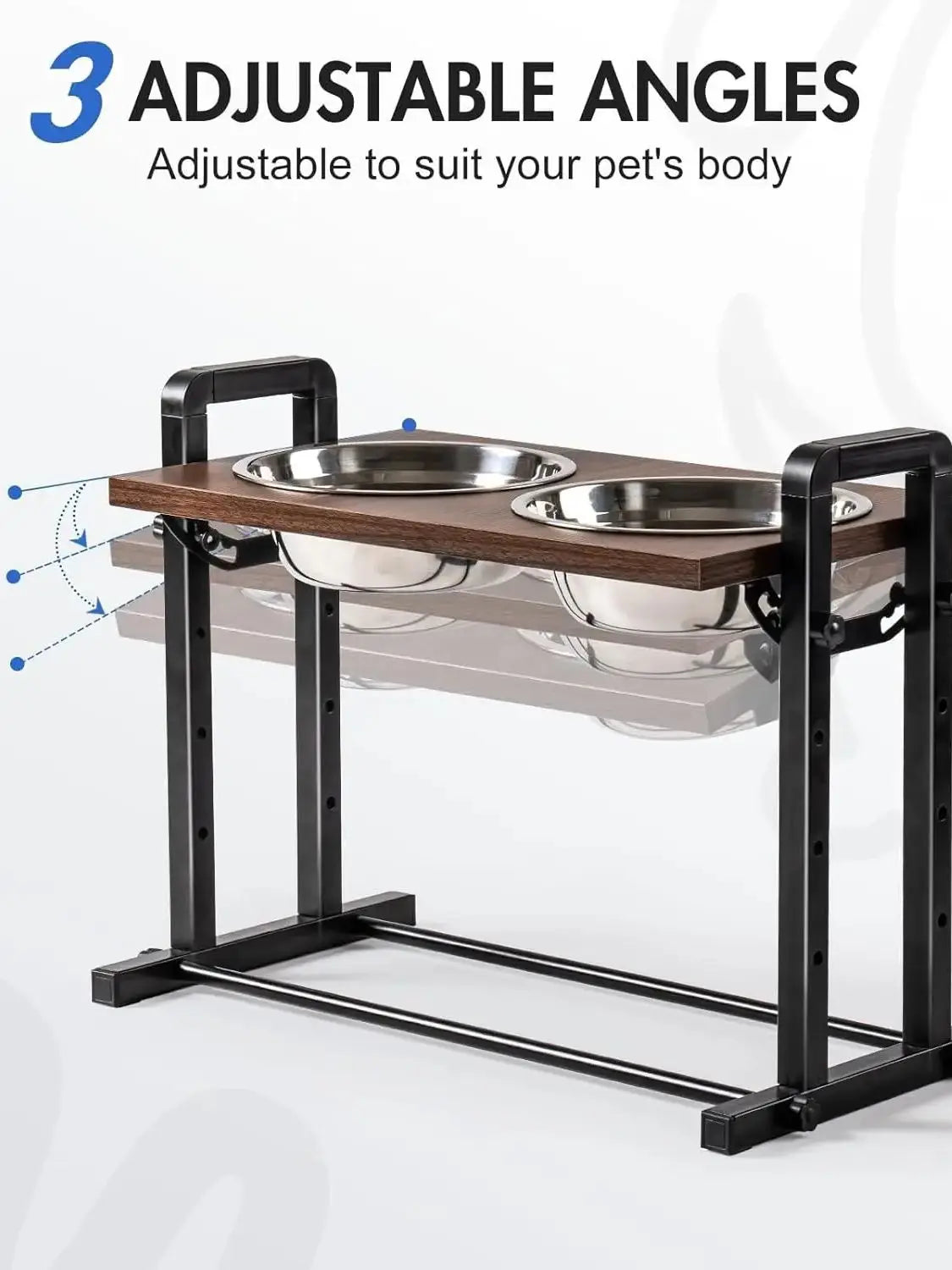 MEWOOFUN Raised Dog Bowl Height Adjustable