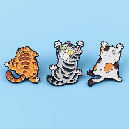 Cute Cat Enamel Pin Kawaii Animal Brooch Pines Lapel Pins Badge on Backpack Clothing Accessories Fashion Jewelry Christmas Gifts